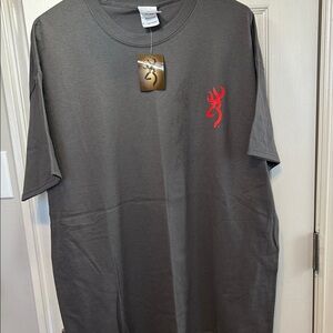 Gray Browning T-Shirt with Red Flame 🔥 Logo NWT
